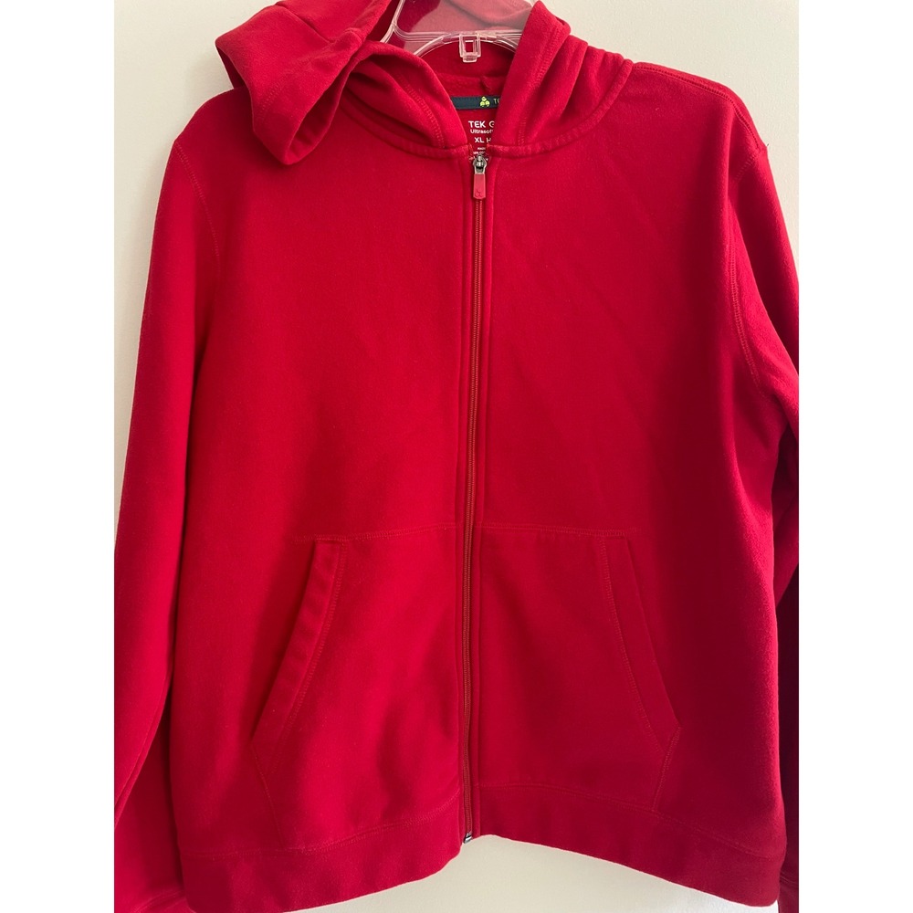 Tek Gear Kids Red Ultrasoft Fleece Full Zip Hoodie Sweatshirt XL Husky